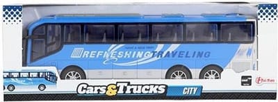 Toi-Toys - Cars & Trucks Travel Bus Blue Friction 32cm