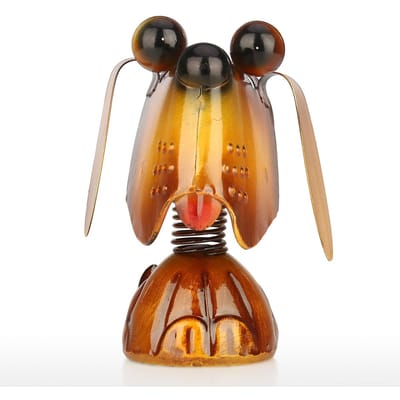 Tooarts chiot chien Animal support porte-lunettes fer Sculpture artisanat jaune