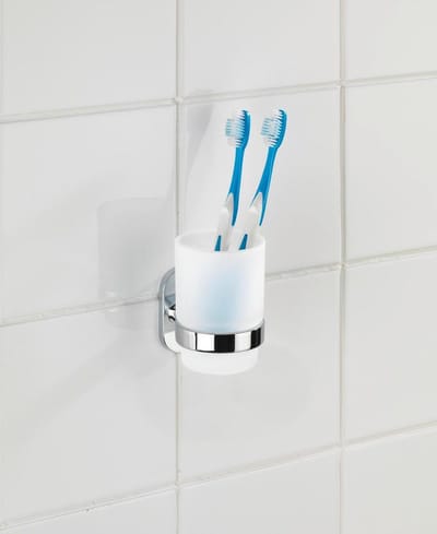Wenko Tandenborstelhouder Uno Puerto Rico 10 Cm Zink/glas Wit