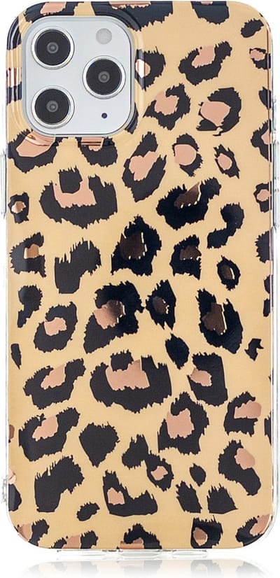 Peachy TPU luipaardenprint hoesje geschikt voor iPhone 12 en iPhone 12 Pro - beige