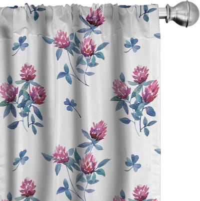 ABAKUHAUS Bloemen gordijnen – 2x75x175 cm – Microfiber – Halfdonker