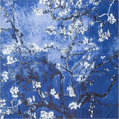 Emilie Scarves Sjaal Zijden Van Gogh Amandelbloesem - Blauw - Giftbox
