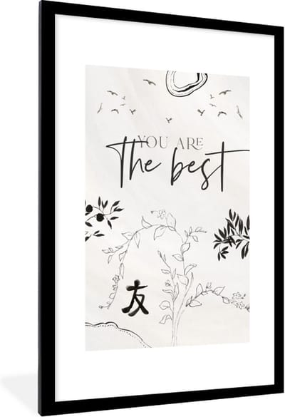 Fotolijst incl. Poster - Best friends - Vrienden - Quotes - Spreuken - You are the best - 80x120 cm - Posterlijst