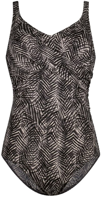 Ten Cate badpak soft cup twisted summer leaves grey voor Dames | Maat 44