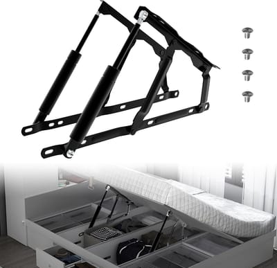 bedhefmechanisme, 100 kg, gasveer voor zware bedladen, scharnieren, oplift, veerscharnieren, 2 stuks