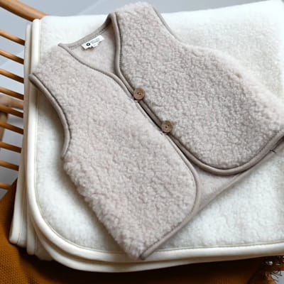WOLLIES Amsterdam - 100% Merino Wol - Unisex Kinder Vest Gilet - 1-2 jaar
