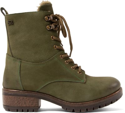 Lazamani - Kia Dames Veterboots Leer Green - Maat 37