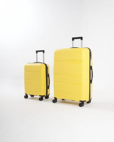 Sydney - Lichtgewicht Reiskofferset - handbagage trolley + compacte reiskoffer - 20+24 inch - 39+65L - Met ingebouwd TSA-slot - Geel