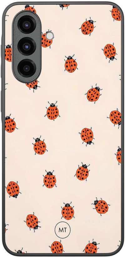 Hoesje geschikt voor Samsung Galaxy A36 - Lieveheerstbeestjes - TPU Hard Case Backcover - Beige - Mooie Telefoonhoesjes