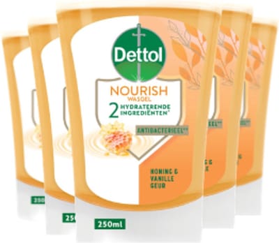 Dettol No-Touch Refill Extra Care Honey & Sheabutter 250ML x 5