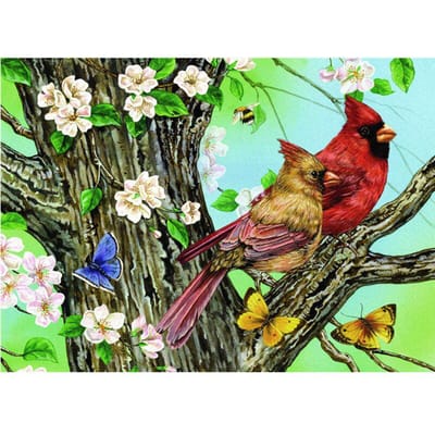 Diamant borduurwerk vogel landschap diamant geborduurd kruissteek 20X30CM green