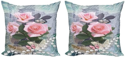 ABAKUHAUS Pearls Kussenhoes – 2x45x45 cm, Vintage roze, dubbelzijdig