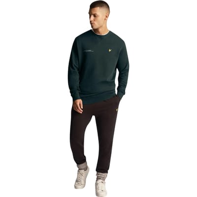 Lyle & Scott Heren Ordinate Logo Katoenen Sweatshirt (Groen)