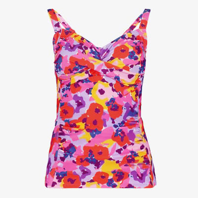 Osaga voorgevormde dames tankinitop bloemenprint - Roze - Maat S