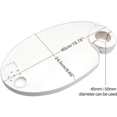1 pièce Plateau de détartreur dentaire réglable 45 50 mm Support rotatif Charge 12 kg Plastique blanc Pour unité de chaise white