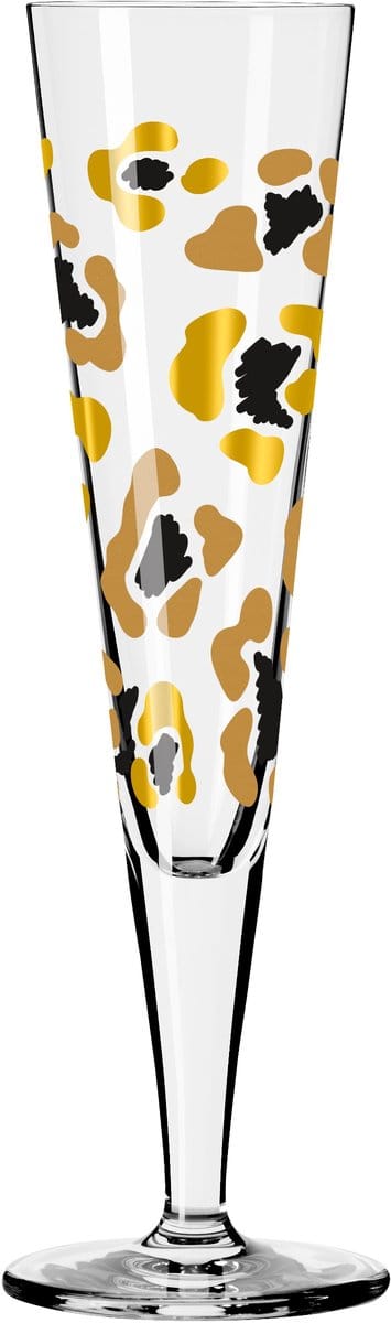 Ritzenhoff Champagne Glazen - Luipaardprint Goud - 2 Stuks - Kristalglas - 205 ml - Champagneglas - Champagne Flute