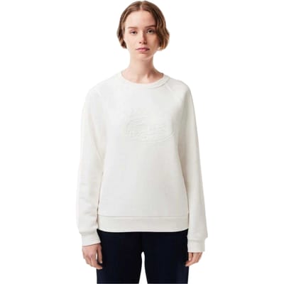 Lacoste Dames/Dames Geborduurd Logo Relaxed Fit Sweatshirt (Wit)
