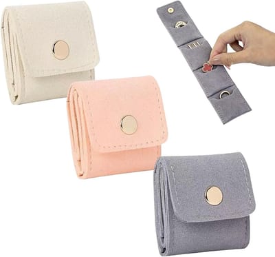 Mini Reis Sieraden Organizer Set - Vouwbare Sieradenroll voor Ringen, Kettingen en Oorbellen - Compacte en Lichtgewicht Sieradenopslag voor op Reis