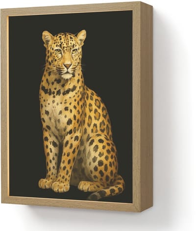 Wandlamp 30x40 cm - Oplaadbaar - Panter - Realistisch - Bruin - Wandlampen binnen woonkamer - Slaapkamer lamp - Decoratieve nachtlamp - Vloerlamp draadloos