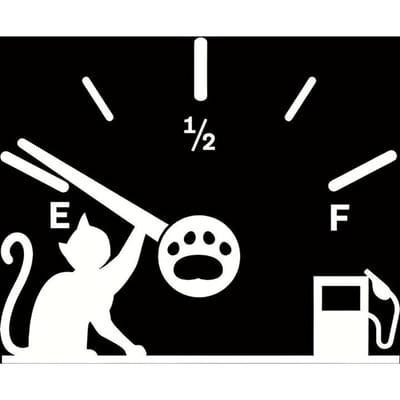 1 autocollant vinyle adorable chat et chien jauge à carburant - Étanche, résistant au soleil, autocollant cache-rayures pour voiture pour bouchon de réservoir de carburant, décoration DIY 1pc blanc