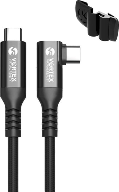Oculus Link VortexVR kabel 3m + Fastener | USB-C | voor Oculus Quest 2 (of Quest 1) | SteamVR | SideQuest