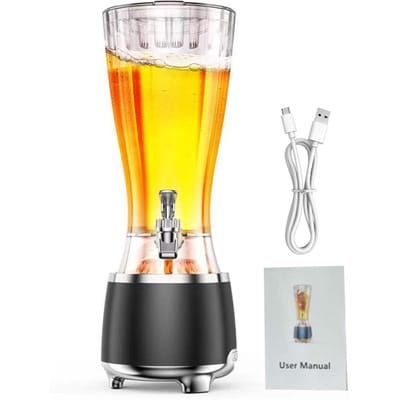 Distributeur de boissons 2 en 1 avec haut-parleur BT 2,5 L Contenants à boissons pour fête Bar avec lumières LED colorées Noir L noir