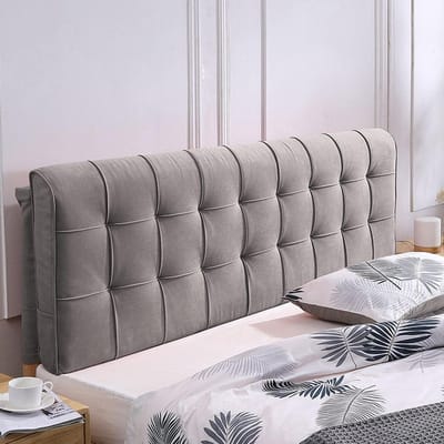 Gestoffeerd hoofdbordkussen - Bed achterwand - Comfortabel lezen - Afneembare hoes - 180 cm - Grijs