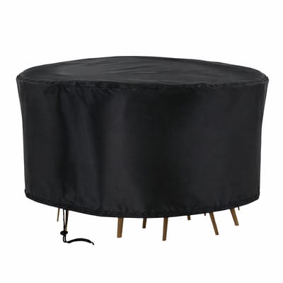 Somstyle Beschermhoes Tuinmeubelen Rond - 230 x 110 CM - Tuinsethoes - Tuintafel Cover - Zwart