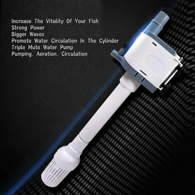 Pompe de Filtre d'Aquarium 3 en 1 Aquarium Silencieux Aérateur d'Oxygène Filtre Pompe Submersible avec 4 Amovibles