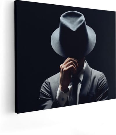 Artaza Canvas Schilderij Gangster - 50x40 cm - Wanddecoratie Man - Muurdecoratie Mannen - Schilderijen Op Canvas