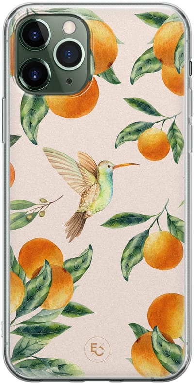 Hoesje geschikt voor iPhone 11 Pro Max - Tropical fruit - Soft Case - TPU - Natuur - Oranje - ELLECHIQ