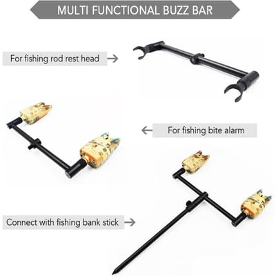 Barres de buzz de pêche à la carpe, support de canne à pêche, repose-canne à pêche, repos d'alarme 36cm  1PCS gray