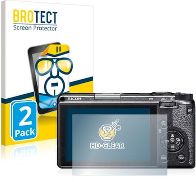 BROTECT - Screenprotector voor Ricoh GR IIIx / IIIx HDF - Folie Beschermfolie transparant 2 Stuks