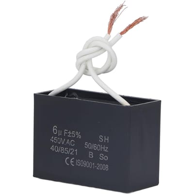 Condensateur de démarrage 450V AC 6 microfarads 5060Hz Pièce accessoire pour moteur de ventilateur, pompe, générateur
