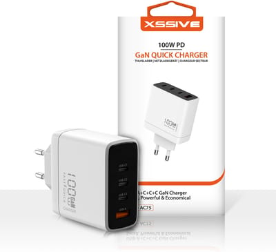 100W USB C Adapter - 3x USB-C & USsB-A Poort - Snellader - Multi USB Lader 4 Poorten - USB-C Oplaadstation - USB Power Delivery & Super Fast Charging 2.0