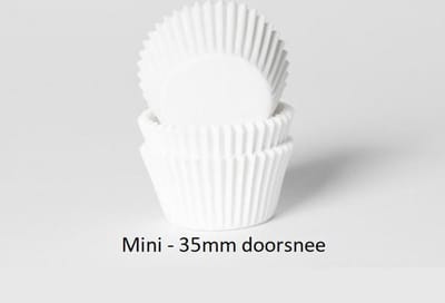House of Marie Mini Cupcake Vormpjes - Wit - pk/500 - Baking Cups voor Muffins en Cupcakes