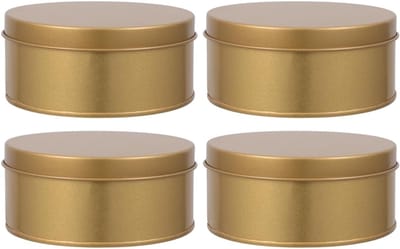Grote Ronde Blikken voor Opberging van Koekjes en Snoep - Set van 4 - Perfect voor Keuken en Pantry