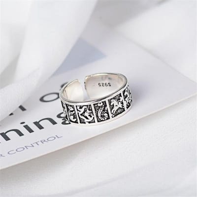 Nieuwe Creatieve Thais Zilver Fase 12 Dierenriem 925 Sterling Zilveren Sieraden Gunstig 12 Dieren Etnische Stijl Openingsringen R151 white