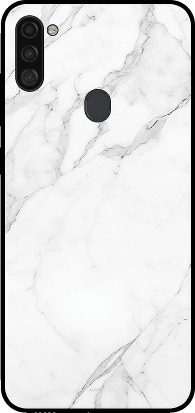 Smartphonica Telefoonhoesje voor Samsung Galaxy A11 met marmer opdruk - TPU backcover case marble design - Wit geschikt voor Samsung Galaxy A11