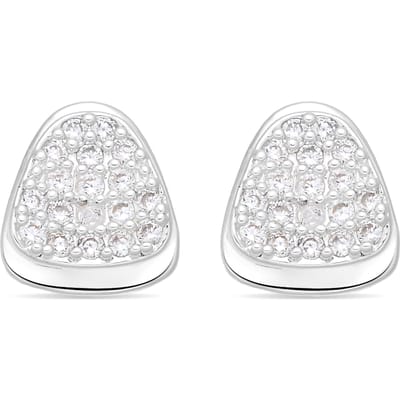 Luxenter Oorbellen met glanzende zirkonia, zilveren afwerking - Musa