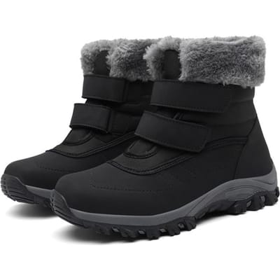 Dameslaarzen Waterdichte Winterschoenen Dames Sneeuwlaarzen Platform Houd Warm Enkellaarzen Met Dikke Bont Hielen Botas Mujer Vrouwelijk 39 zwart