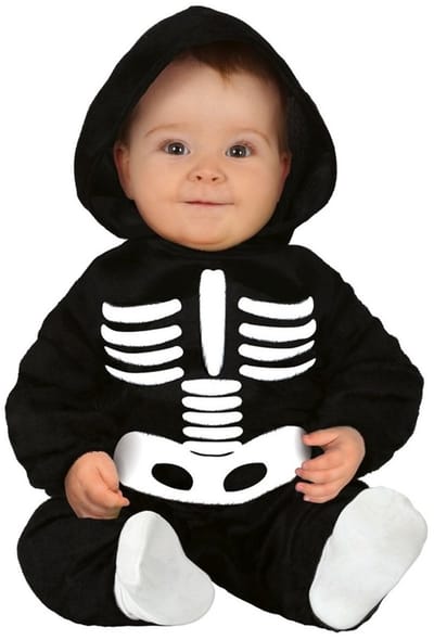 Zwart/wit skelet verkleedpak voor baby/peuter - Halloween outfits voor jongens/meisjes 74/80