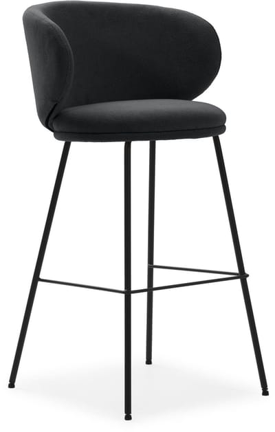 Havel - Set van 2 barkrukken van stof en metaal, H65cm