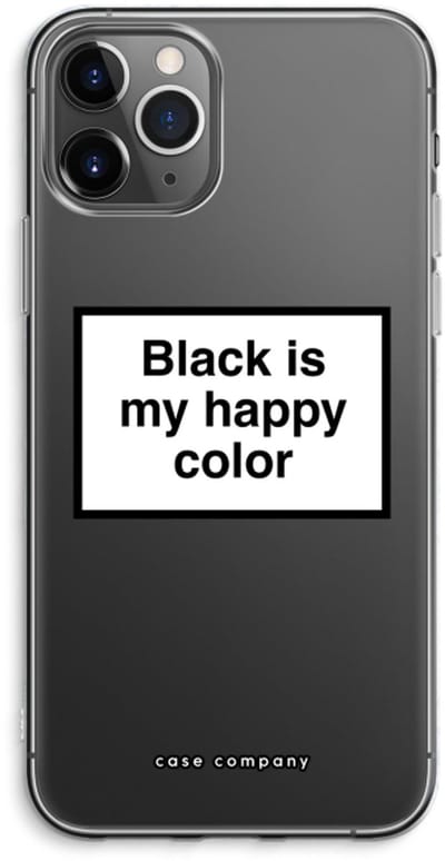 Case Company® - Hoesje geschikt voor iPhone 11 Pro Max hoesje - Black is my happy color - Soft Cover Telefoonhoesje - Bescherming aan alle Kanten en Schermrand