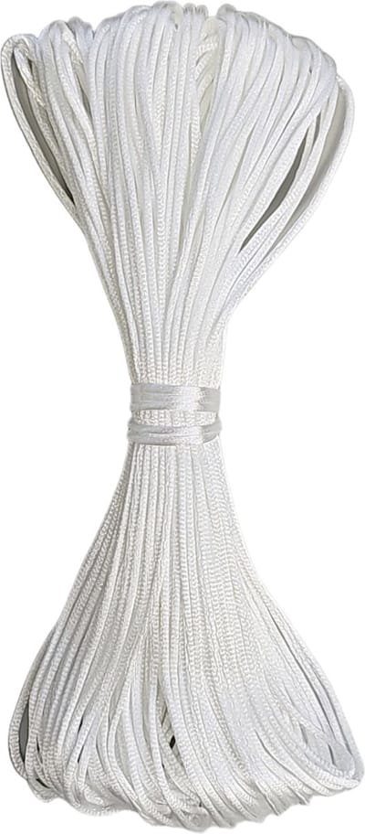 Fako Bijoux® - Satijnkoord - Satijn Hobbykoord - Sieraden Maken Koord - Glanzend - Rond - 1.5mm - 20 Meter - Wit