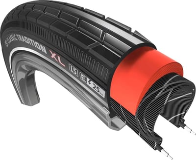 CST Retro fietsband - anti-lek 3mm - reflecterend bruin - 28x1.75 - stadgebruik