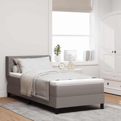 vidaXL - Boxspring - bed - met - hoofdeinde - Taupe - 200 - x - 100 - cm - Stof