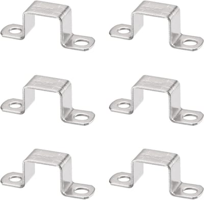6 Stuks U Vorm Connector Beugels, 25mm x 25mm RVS Beugels voor Pijpen, Stevige Pijp Klemmen en Deurbeugels voor Diverse Toepassingen