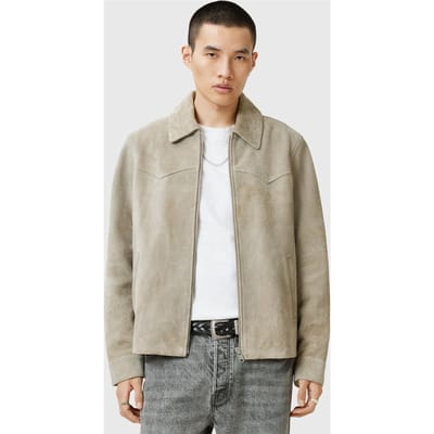 AllSaints Tacoma Jacket Oatmeal White Größe: XS | Leichte Jacken Outlet | Herren | Weiß