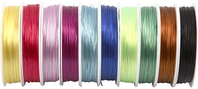 Elastisch koord, dikte 1 mm, diverse kleuren, 10x25 m/ 1 doos